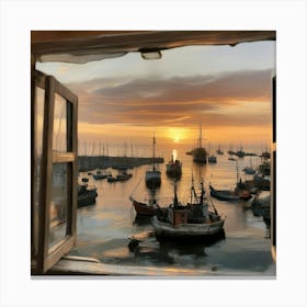 Sunset From An Open Window Canvas Print