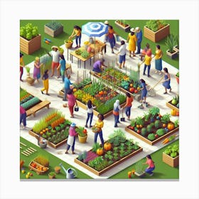 Isometric Garden Canvas Print