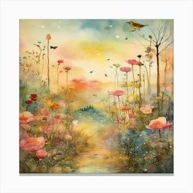 Flowers In The Meadow Canvas Print