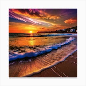 Sunset On The Beach 186 Canvas Print