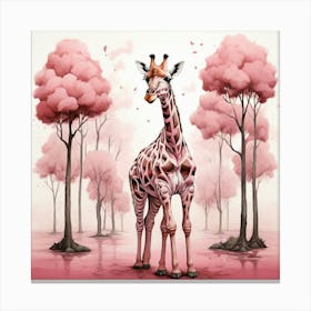 Pink Giraffe 2 Canvas Print