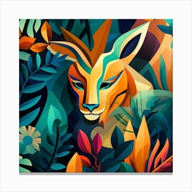 Antelope In The Jungle Canvas Print