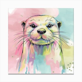 Otter Watercolor Painting Canvas Print