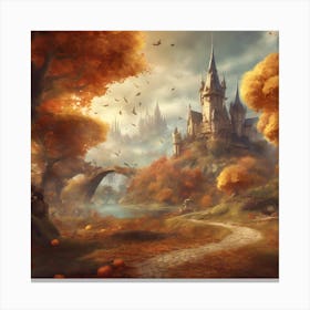 Castle In Autumn wonder world Canvas Print