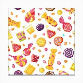 Candy Seamless Pattern Canvas Print