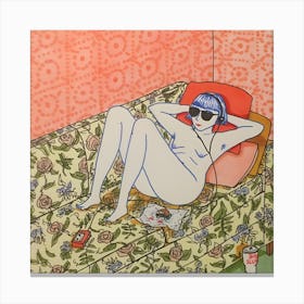 'Nude On The Couch' Canvas Print