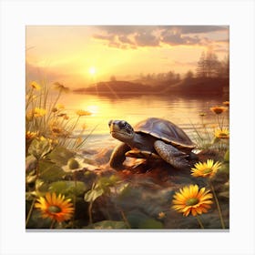 Turtle autumn Canvas Print