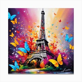 Butterfly Eiffel Tower Canvas Print