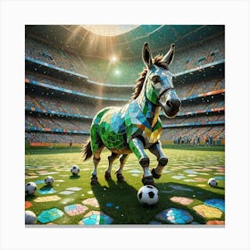 Donkey In The Stadium Canvas Print