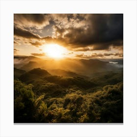 Sunrise In The Mountains Canvas Print