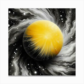 Yellow Planet In Space Canvas Print