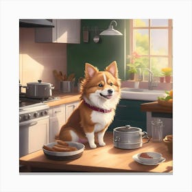 Canine Culinary Curiosity Canvas Print