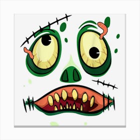 Zombie Monster Scary Face Halloween Costume For Boys Men Canvas Print