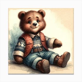 Teddy Bear Art Print Canvas Print