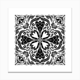 Black And White Floral Pattern 34 Lienzo