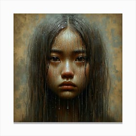 Rainy Girl Canvas Print