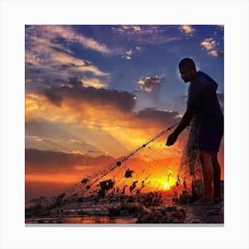 Sunset At The Beach Canvas Print