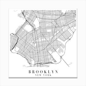 Brooklyn New York Street Map Minimal Square Canvas Print