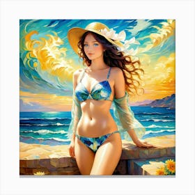 Girl In A Bikinigui 1 Canvas Print