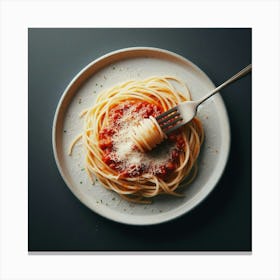 Spaghetti On A Plate Canvas Print