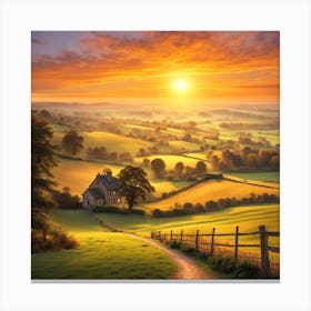 Sunrise In The Countryside Canvas Print
