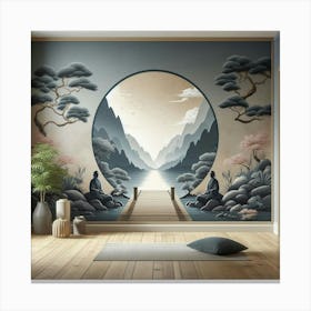 Zen Buddhist Mural Canvas Print