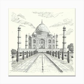 A Taj Mahal In Agra Hand Drawn Sketch Illustrati 1719953542 1 Canvas Print