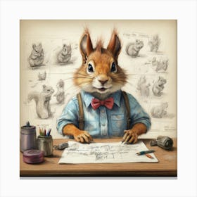 Squirrel At Work Canvas Print