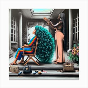 Woman With Long Hair Canvas Print