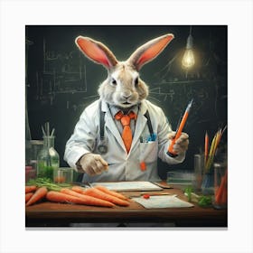 Rabbit In A Lab Coat Canvas Print