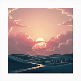 Sunset In The Desert Canvas Print