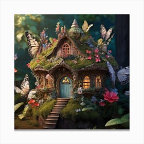 beautiful fairy house in the forest Canvas Print
