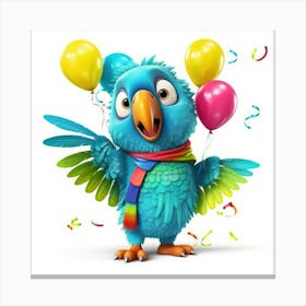 Birthday Parrot Canvas Print