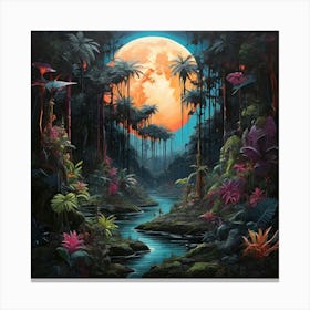 The Jungle At Night Canvas Print