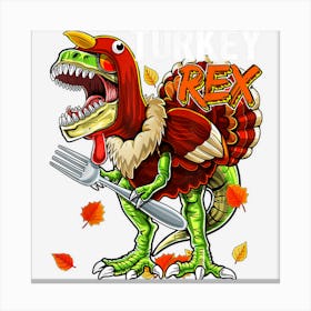 Thanksgiving T Rex Dinosaur Turkey Costume Kids Gift Boys Canvas Print