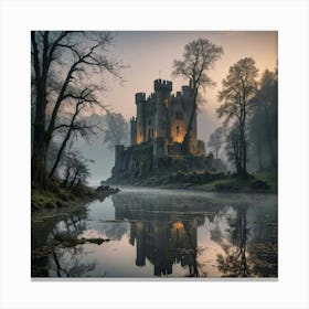 Castle By A Lake Canvas Print