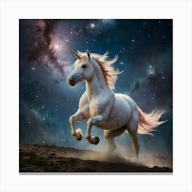 Stock Photography A Unicorn Galloping Through A Galaxy Of Star 1(1) Canvas Print