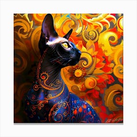 Kitty Set Gold - Sphynx Cat Canvas Print