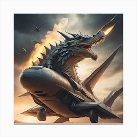 Dragon On Plane 02 Canvas Print