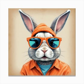 Rabbit In Sunglasses 18 Canvas Print