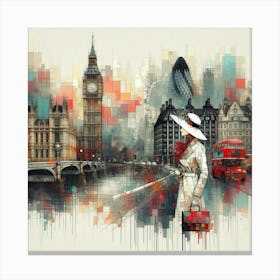 Abstract Art English lady in London 2 Canvas Print