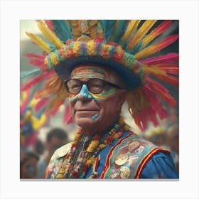 Man In Feathers 2 Canvas Print