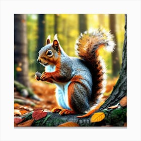 Squirrel In The Forest 414 Canvas Print