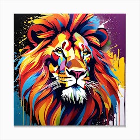 Colorful Lion 10 Canvas Print