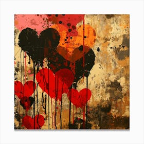 Abstract Heart Painting Valentine'S Day Canvas Print