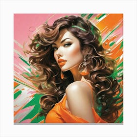 Woman With Long Hair 1 Canvas Print