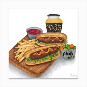Hot Dogs Canvas Print
