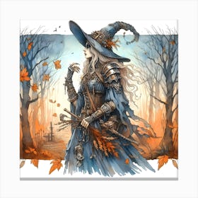 Beautiful Witch In The Woods 2 - 2 Of 2 Canvas Print
