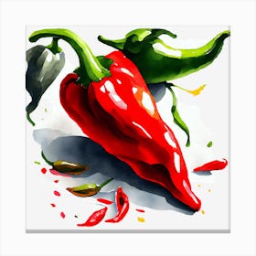 Hot Peppers Canvas Print