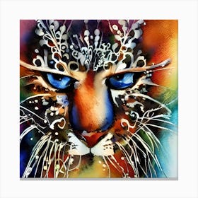 Watercolor Feline Canvas Print